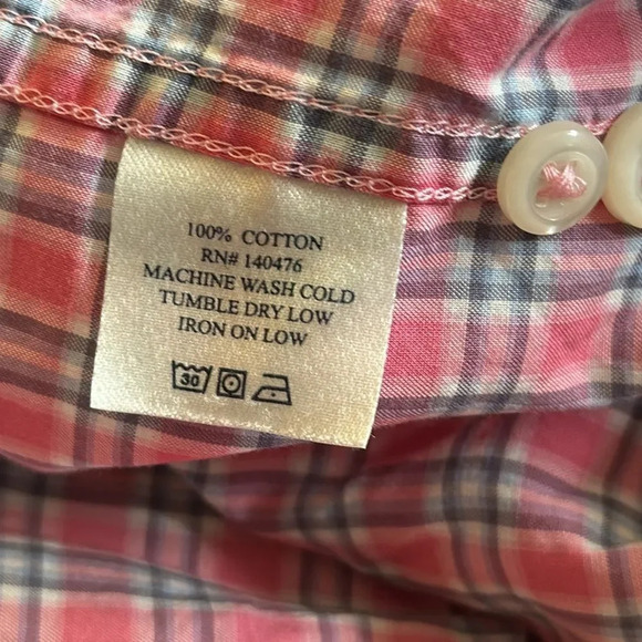 Faherty sz L Movement™ Shirt Classic Fit Blue Coral Plaid, great pre owned cond - Picture 5 of 7